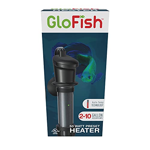GloFish Submersible Heater 50 Watts, for Aquariums Up to 10 Gallons, UL Listed,BLACK