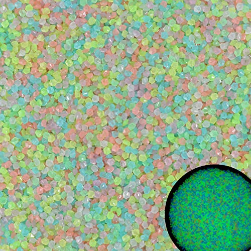Glow in The Dark Rocks Small Luminous Pebbles Fish Tank Stones Sand Gravel Rocks for Bonsai Cactus Vase Fillers,150g/0.33lbs(Color,3-5mm)