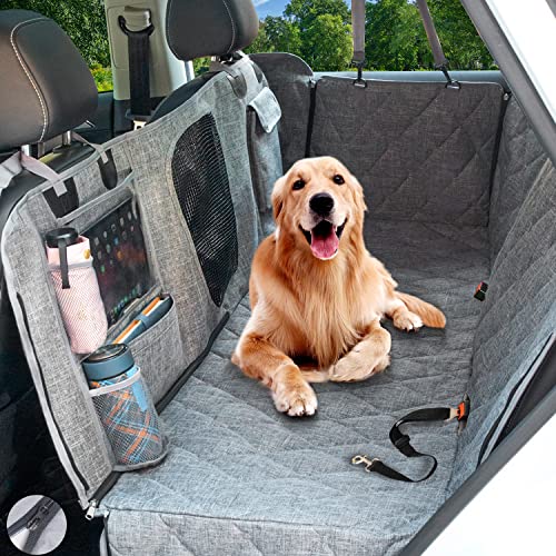 Hanjo Pets Car Dog Cover Back Seat Car Hammock Waterproof For Backseat With 