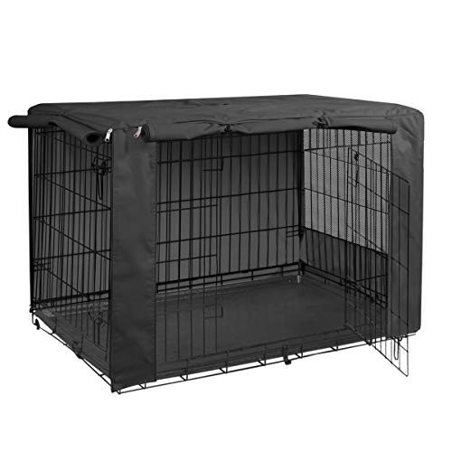 HiCaptain Folding Metal Dog Crate Cover for 30 Inch Wire Pet Cage (Black)