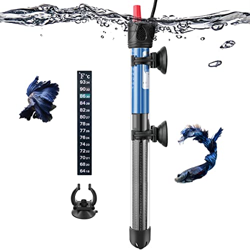 Hitop 50W/100W/300W Adjustable Aquarium Heater, Submersible Glass Water Heater for 5 – 70 Gallon Fish Tank (300W for 35-70 Gallon)