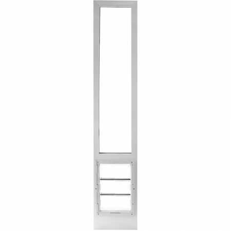Ideal Pet VIP VINYL Pet Patio Door with Dual Pane Glass and 3-Part Flexible Flap. Fits 1 ½” -1 ¾” VINYL Patio Track Width ONLY, Medium, White