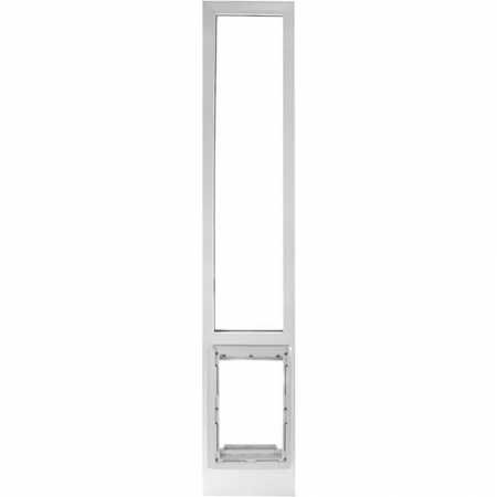 Ideal Pet VPP VINYL Pet Patio Door with Single Pane Glass and Clear Flexible Flap. Fits1 ½” -1 ¾” VINYL Patio Track Width ONLY, Medium, White