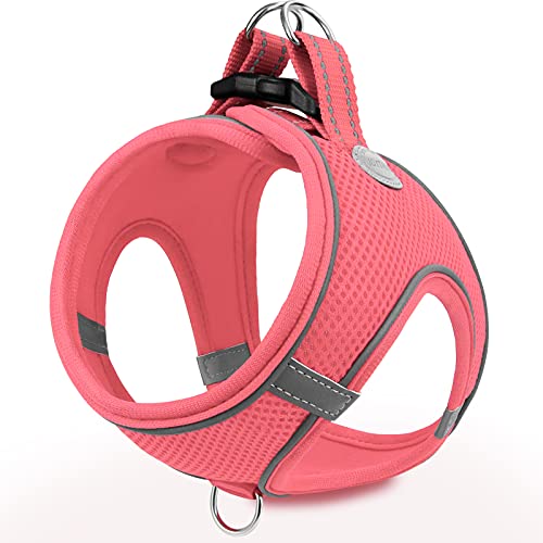 Joytale Step in Dog Harness,12 Colors,Breathable Mesh Vest Harness,Reflective Soft Padded Harnesses for Cats and Puppies Dogs,Pink,XXXS