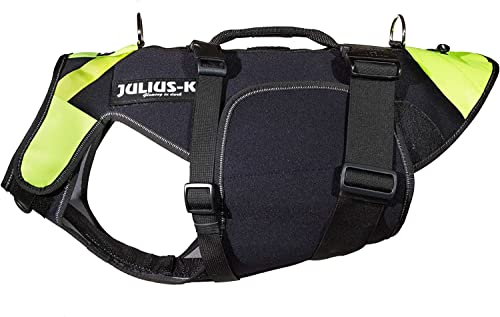 Julius-K9, 16SWM-IDC-XL, IDC Multifunctional Dog Vest 3 in 1, X-Large, Black and UV Orange