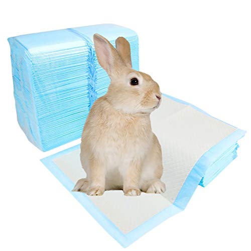 kathson 100 Pcs Rabbits Disposable Diaper Cage Liners Super Absorbent Healthy Cleaning Pad for Hedgehogs, Hamsters, Chinchillas, Rabbits, Cats, Reptiles and Other Small Animals