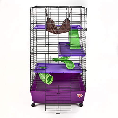 Kaytee My First Home Deluxe Multi-Level Habitat with Casters for Pet Ferrets