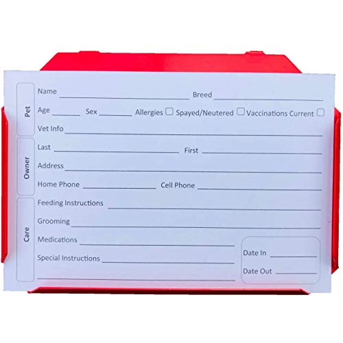 Kennel Cards (100 Pack 4 X 6 Inches) Dog Cat Pet Profile Record Card for Boarding, Vet, Shelter, Grooming (4X6 Inch)