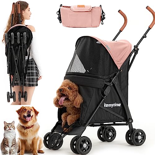 Kenyone Dog Stroller for Small Dogs, Lightweight Pet Stroller for Small Dogs, Premium Portable Compact Travel Dog Stroller for Small and Medium Cats, Dogs, Puppy