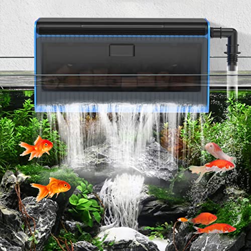 LONDAFISH Aquarium Filter Box, Fish Tank Filter Waterfall Flow Fliter Box, Fountain Pump, High Lift Submersible Water Pump, Hydroponics, Filter Accessories, Filter Media (Filter Box)