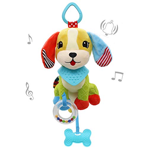 MARUMINE Baby Car Seat Stroller Toys Hanging Rattles Teether for 0 - 12 Months Infant Babies Boys and Girls (Dog)