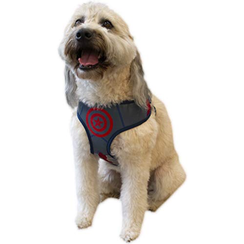 Marvel Comics for Pets Captain America Dog Harness, Large | Best Avengers Infinity War Harness for All Large Dogs | Officially Licensed Product of Marvel Comics for Pets