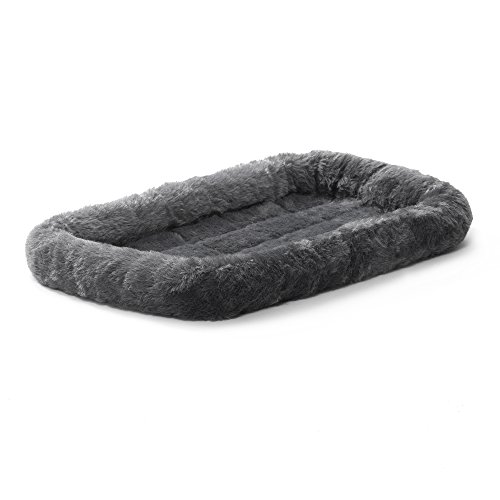 MidWest Homes for Pets Bolster Pet Bed for Dogs & Cats 22L-Inch Gray Dog Bed or Cat Bed w/ Comfortable Bolster | Ideal for XS Dog Breeds & Fits a 22-Inch Dog Crate