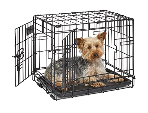 MidWest Homes for Pets Newly Enhanced Single & Double Door iCrate Dog Crate, Includes Leak-Proof Pan, Floor Protecting Feet, Divider Panel & New Patented Features