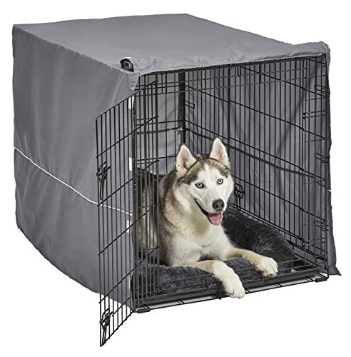 New World Double Door Dog Crate Kit Includes One Two-Door Crate, Matching Gray Bed & Gray Crate Cover, 42-Inch Kit Ideal for Large Dog Breeds