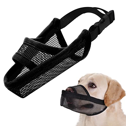 Nylon Dog Muzzle for Small Medium Large Dogs, Air Mesh Breathable and Drinkable Pet Muzzle for Anti-Biting Anti-Barking Licking