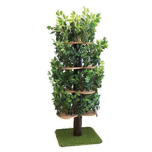On2 Pets Cat Tree with Leaves Made in USA, XL Cat House & Cat Activity Tree, Multi-Level Cat Condo for Indoor Cats