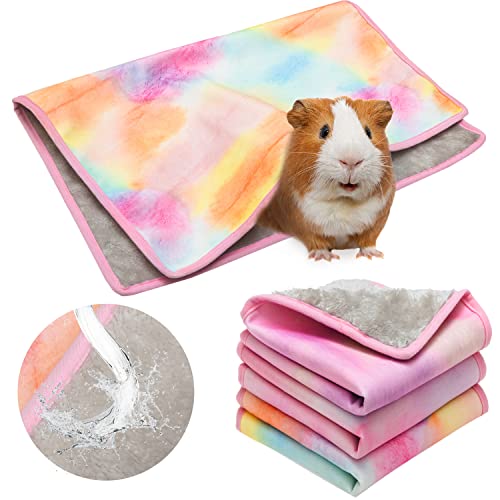 ORZECHKO Guinea Pig Bedding - 3 Pack Waterproof Small Animal Cage Accessories for Guinea Pig Rat Hamster Chinchilla Hedgehog Rabbit Ferret- Washable Soft Fleece Pet Cage Liner Mat Blankets