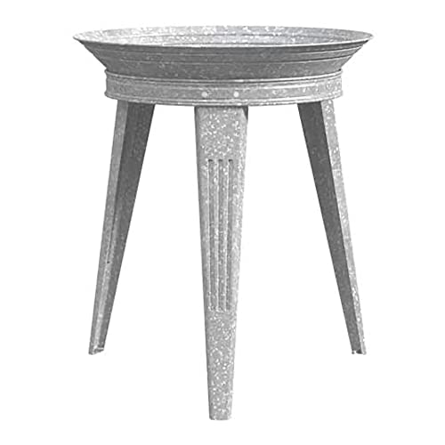 Panacea Stan Vintage Metal Bird Bath and Stand, Galvanized, Gray