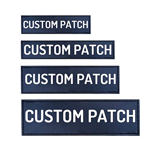 PawPawify Custom Name Patch for Dog Vest Harness Customizable Text Personalized Patches with Hook (Size D - 2 x 6" (2 Patches))