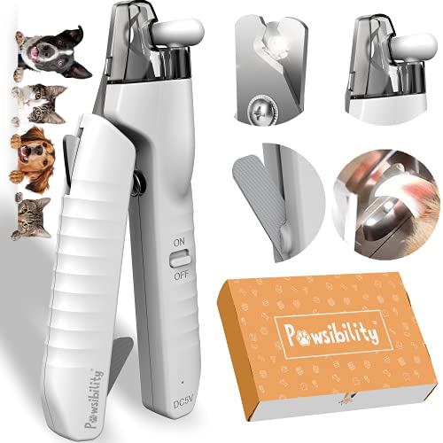 Pawsibility - Reinvented Pet Nail Clippers for Your Pal - Ultra Bright LED Light for Bloodline | Razor Sharp and Durable Blade | Vets Recommended Trimming Tool for Dogs and Cats