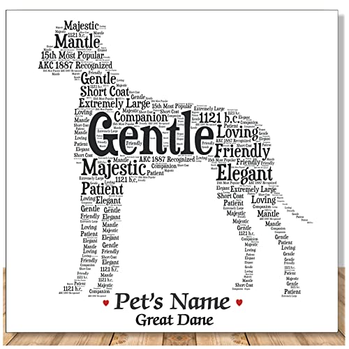 Personalized Great Dane Dog Art Print | Unique Gift Idea for Dog Lovers | Handmade and Customizable Present for Mom, Dad, or Furbaby Parent