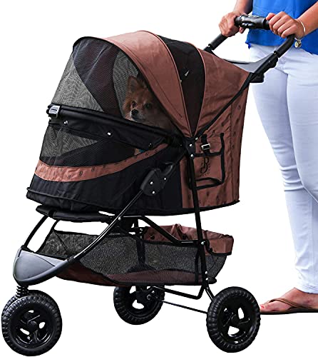 Pet Gear No-Zip Special Edition 3 Wheel Pet Stroller for Cats/Dogs, Zipperless Entry, Easy One-Hand Fold, Removable Liner, Cup Holder, 4 Colors