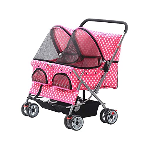 Pet Stroller Pet Stroller, Super Large Space Double Dog Strollers Sale for 2 Or More Dogs Cats Foldable with 4 Shockproof Wheels Heavy Duty 20KG Above