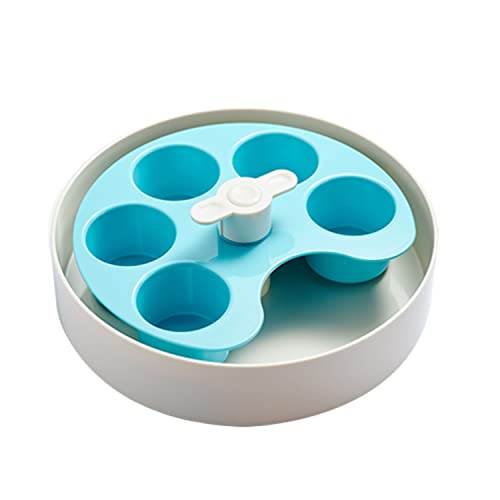 PetDreamHouse Spin Interactive Slow Feeder Food Bowl for Dogs, Adjustable & Moving Center Puzzle Piece, Palette Design, Moderate Skill Level