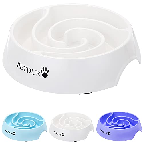 PETDURO Slow Feeder Dog Bowls for Large Dogs 4 Cups - Heavy Duty Dog Food Bowls for Medium Sized Dog - Maze Puzzle Slow Feeding Dog Bowl Accessories Stuff to Slow Down Eating for Fast Eaters