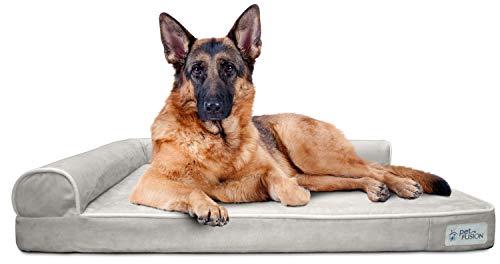 PetFusion BetterLounge Orthopedic Dog Bed | Solid CertiPUR-US Memory Foam, Waterproof liner | Medium / Large & XL | Removable Micro-Suede Cover Available Separately, 1 YR Warr