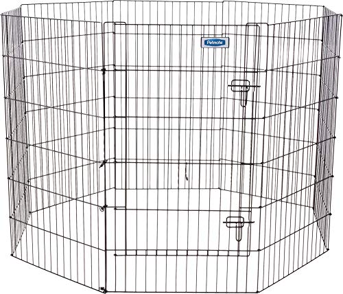 Petmate 55014 42Inch By 24Inch 8 Panels Exercise Pen With Step Through Door, Black