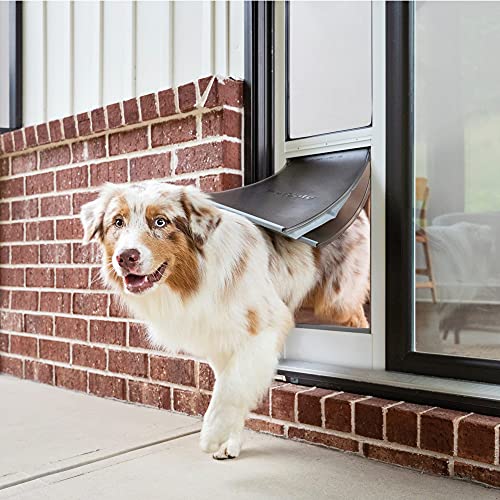 PetSafe Extreme Weather Sliding Glass Pet Door - Easy to Install, Perfect for Rental Homes and Apartments - Adjustable Height 75 7/8" to 80 11/16" - Insert for Patio Sliding Glass Doors, Medium Size