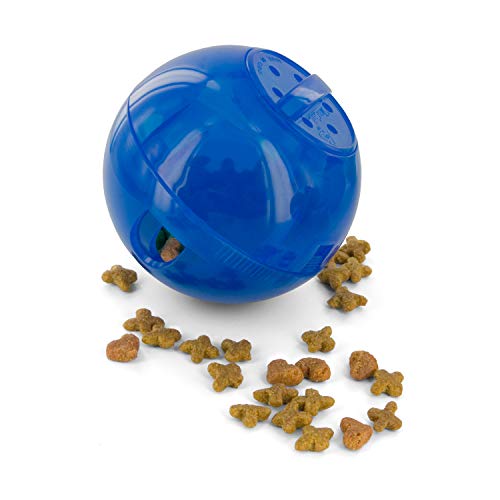 PetSafe SlimCat Meal-Dispensing Cat Toy, Great for Food or Treats, Blue, for All Breed Sizes