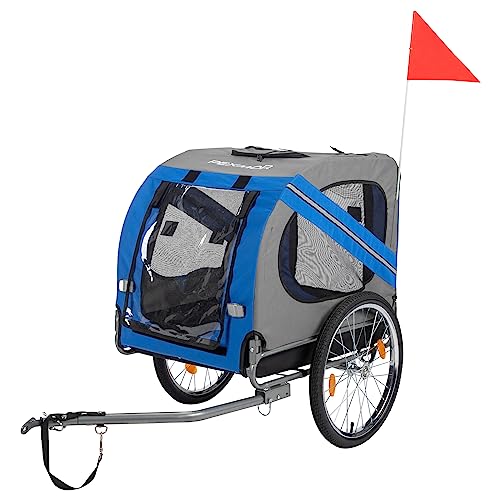 PEXMOR Dog Bike Trailer,Dog Trailer Pet Cart for Bicycle w/Universal Hitch, Folding Bike Wagon Cargo Carrier for Dog w/Quick Release 20" Wheels& 3 Entrances (Blue)