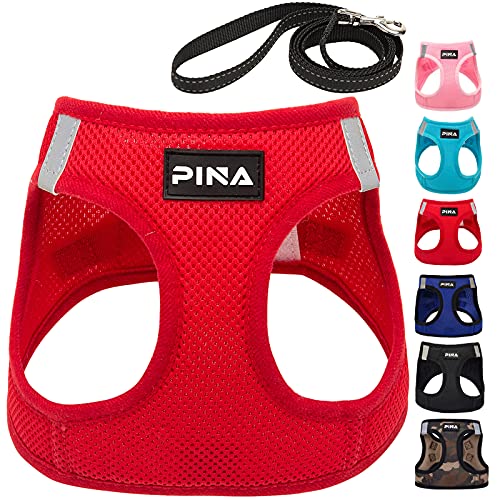 PINA Dog Harness for Small Medium Dogs No Pull, Dog Harness and Leash Set, No Choke Breathable Mesh Dog Vest Harness, Lightweight Adjustable Small Medium Dog Harness - Easy to Put On and Take Off