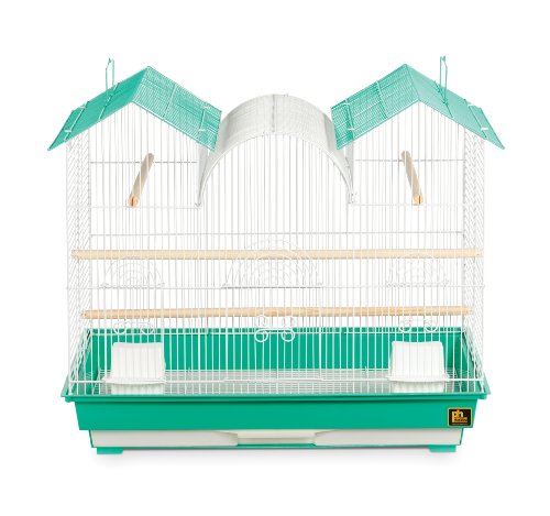 Prevue Hendryx SP1804TR-2 Triple Roof Bird Cage, Teal and White, 1/2"