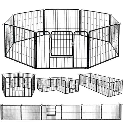 PUKAMI fence, 8/16 Panels 24/32/40 Height x32 inch Width,Portable Puppy Pet playpen for Small Medium dog, Puppy Exercise Pen for Indoor Outdoor,Pet playpen fence for Yard,RV,Camping