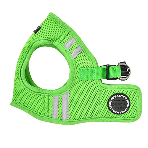 Puppia Soft Vest Dog Harness No Choke Step-in Reflective Triple Layered Breathable Mesh for Small and Medium Dog, Green, Large