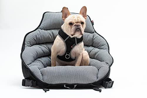 PupSaver Dog Car Seats for Small & Medium Dogs | Travel Booster Pet Car Seat | Crash-Tested Car Dog Bed | Works with Pup Saver Seat Belt Harness | Recommended for Dogs Up to 30lbs