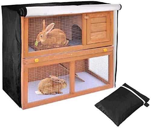 Rabbit Hutch Cover UCARE 4ft Double Rabbit Cage Dust Cover Waterproof 210D Oxford Cloth Bunny Hutch Covers Accessory for Poultry Cage