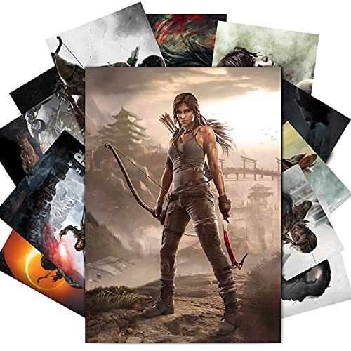 RENRANSHIGE Poster for T1omb R1aider Poster Set of 12 PCS HD Pictures Print Photos Lara Croft Poster Game Poster Art Prints for Wall Decor,10in x14in(35x24.75cm)