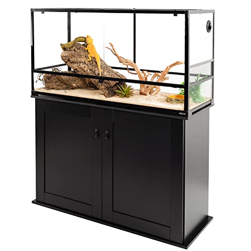 REPTI ZOO Reptile Aquarium Terrarium Wooden Stand and Cabinet with Adjustable Shelf for 48L x 18W inch Amphibian/Fish Sea Salt Water Tank Terrarium(Cabinet Only)