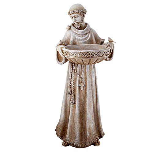 Saint Francis Bird Bath & Feeder Statue, Outdoor Décor, 24 Inches