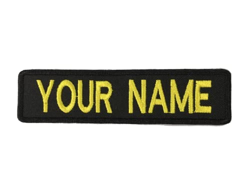 shangye Custom Embroidered Name Patches,Personalized You Name Tag Hook and Loop,Iron On Police Patch for Tactical Vest,Jacket,Carrier,Hat/4'' x 1''/3''x1'', Black