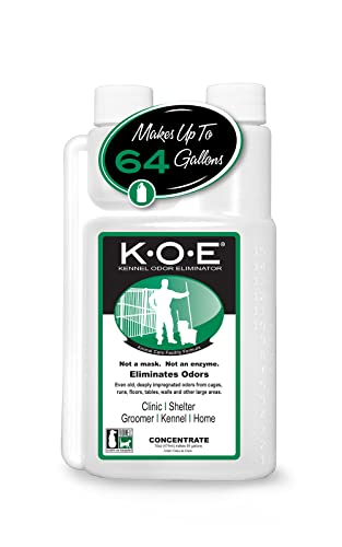 Thornell KOE Kennel Odor Eliminator Concentrate, Odor Eliminator for Strong Odors, Great for Cages, Runs, Floors & More, Pet Odor Eliminator for Home & Kennel w/Safe, Non-Enzymatic Formula, 16 oz