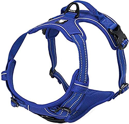 TRUE LOVE Adjustable No-Pull Dog Harness Reflective Pup Vest Harnesses Comfortable Control Brilliant Colors Truelove TLH5651(Royal Blue,M)