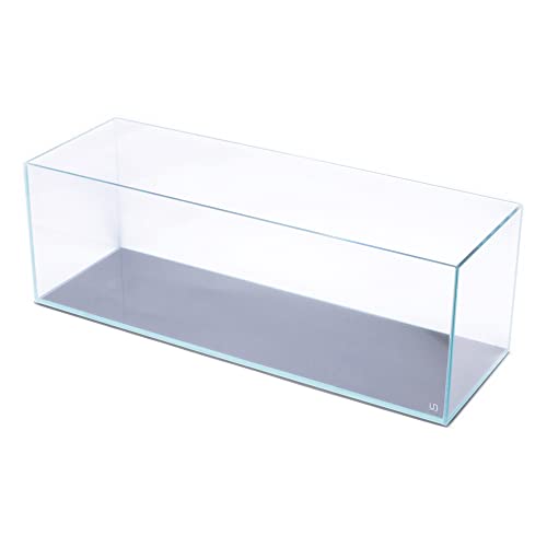 Ultum Nature Systems Ultra Clear Rimless Aquarium - Low Iron Glass Fish Tank with 45° Mitired Edges, 5mm-12mm Thick, Leveling Mat Included (90L, Long, 21 Gallon)