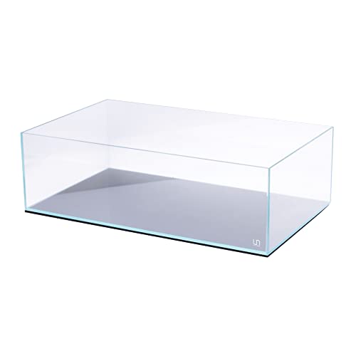 Ultum Nature Systems Ultra Clear Rimless Aquarium - Low Iron Glass Fish Tank with 45° Mitired Edges, 5mm-12mm Thick, Leveling Mat Included (60S, Shallow, 10 Gallon)