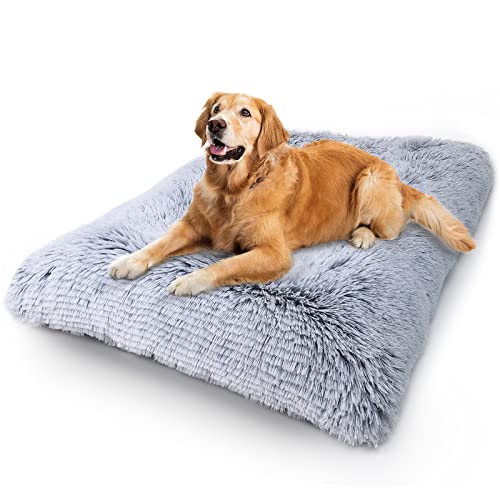 Vonabem Large Dog Bed Crate Pad Washable, Dog Crate Beds for XL Extra Large Medium Small Dogs Breeds, Deluxe Plush Soft Pet Beds, Anti Anxiety Dog Mats for Sleeping, Kennel Pad 42 Inch